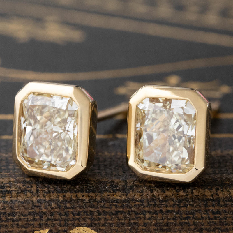 Lab Grown Diamond Studs - 2 Carat Radiant Earrings – Michael Gabriels